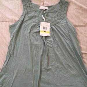 Carolyn Taylor Scoop Neck Tank Eyelet Top Size M Brand New With Tags
